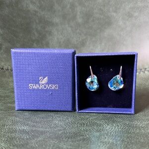 Swarovski Aqua Crystal Drop Earrings